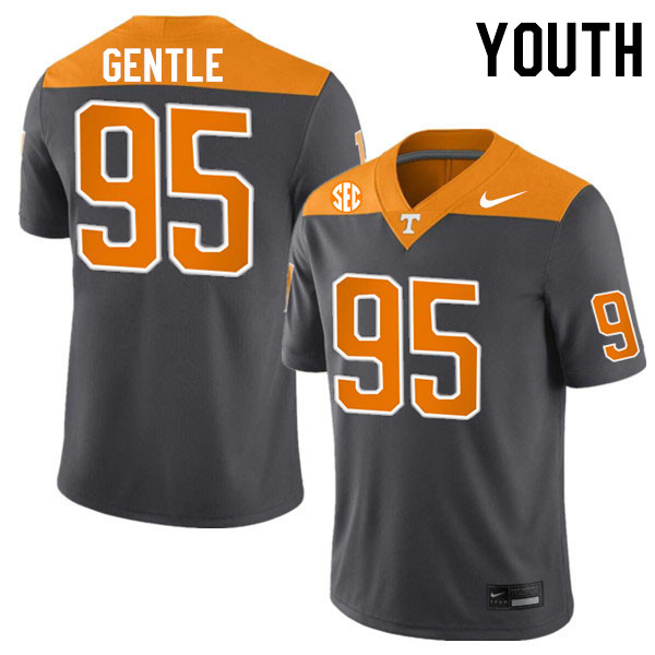 Youth #95 Carson Gentle Tennessee Volunteers College Football Jerseys Stitched-Anthracite